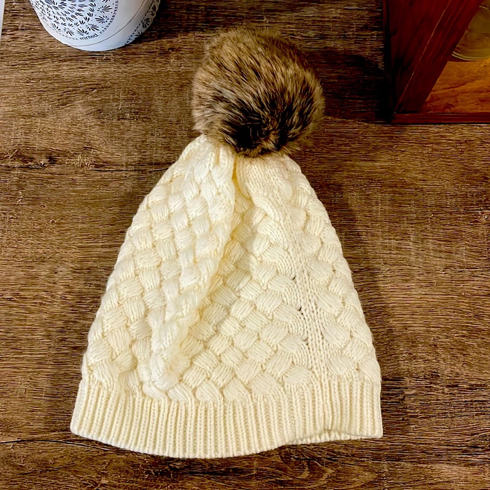 Cream colored J Crew Beanie